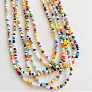 Multicolor beaded long layer necklace